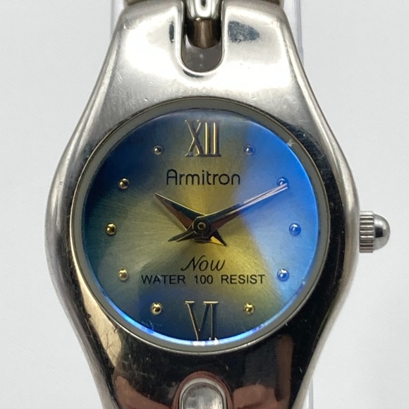 Armitron Accessories - Armitron Now Women's Watch Silver Tone Blue Yellow Dial 22mm New Battery 6.25"